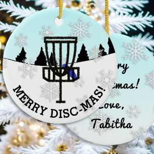 Merry Disc-Mas Funny Disc Golf Christmas Ceramic O Ornament
