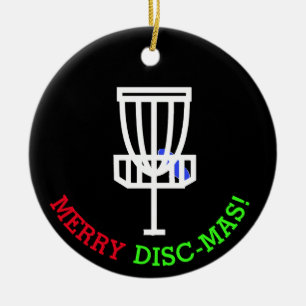 Merry Disc-Mas Funny Disc Golf Christmas Ceramic Ornament