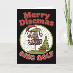 Merry Discmas Disc Golf Funny Flying Disc Basket Card