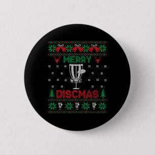 Merry Discmas Disc Golf Ugly Christmas Golfer Play 6 Cm Round Badge