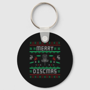 Merry Discmas Disc Golf Ugly Christmas Merry Chris Key Ring