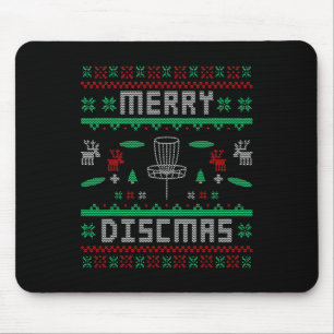 Merry Discmas Disc Golf Ugly Christmas Merry Chris Mouse Pad