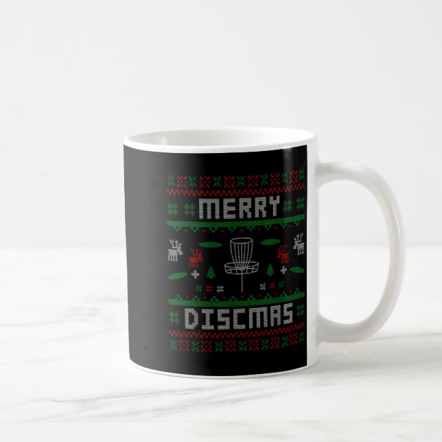 Merry Discmas Disc Golf Ugly Dad Uncle Christmas G Coffee Mug (Right)