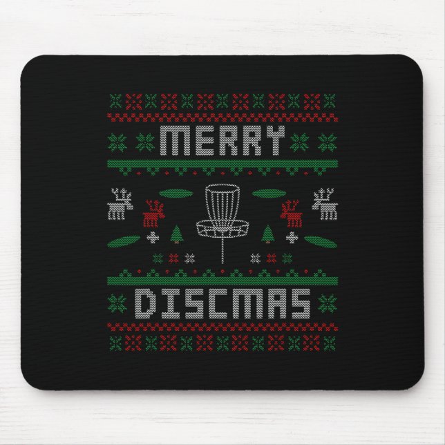 Merry Discmas Disc Golf Ugly Dad Uncle  Mouse Pad (Front)