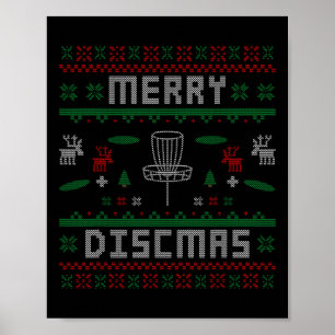 Merry Discmas Disc Golf Ugly Dad Uncle Poster