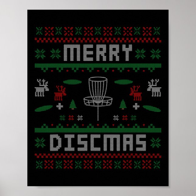 Merry Discmas Disc Golf Ugly Dad Uncle  Poster (Front)