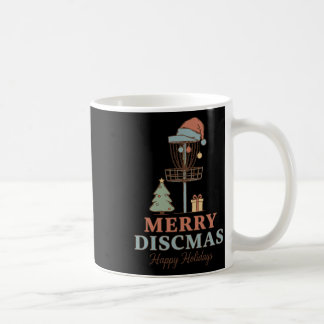 Merry Discmas Happy Holidays Disc Golf Basket Scen Coffee Mug