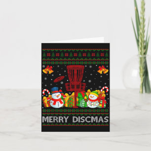 Merry Discmas Ugly Xmas Sweaters Funny Disc Golf C Card