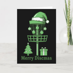 Merry Discsmas Disc Golf Basket Christmas Tree Card