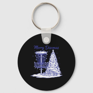 Merry Discsmas Disc Golf Basket Xmas Tree  Key Ring
