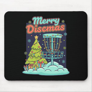 Merry Discsmas Funny Disc Golf Flying Disc Basket  Mouse Pad