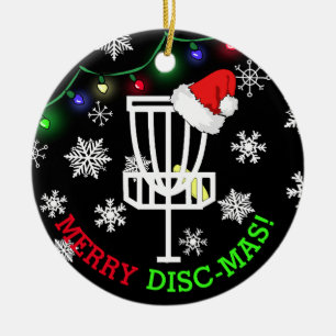 Merry Disk-Mas Funny Disk Golf Christmas Ceramic Ornament