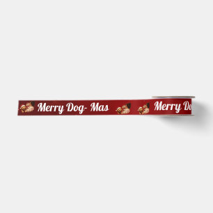 Merry Dog -Mas Crimson Christmas Dog Lovers Satin Ribbon