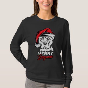 Merry Dogmas American Stafford Terrier Dog Christm T-Shirt
