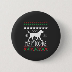 Merry Dogmas Christmas Dog Vector 6 Cm Round Badge
