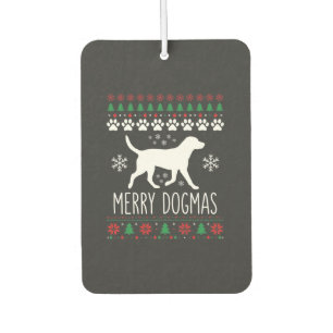 Merry Dogmas Christmas Dog Vector Car Air Freshener