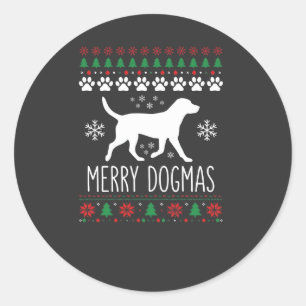 Merry Dogmas Christmas Dog Vector Classic Round Sticker