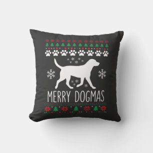 Merry Dogmas Christmas Dog Vector Cushion