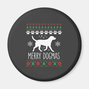 Merry Dogmas Christmas Dog Vector Magnet