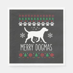 Merry Dogmas Christmas Dog Vector Napkin