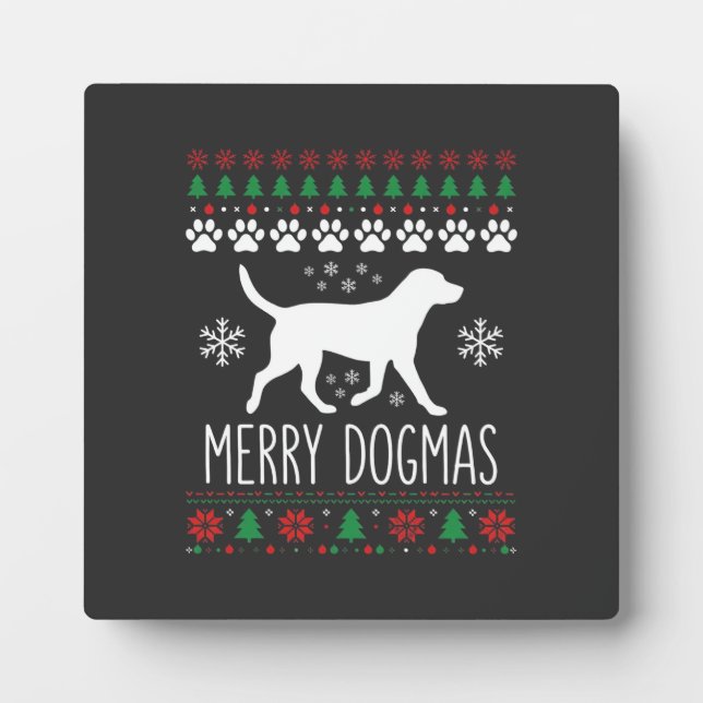 Merry Dogmas Christmas Dog Vector Plaque (Front)