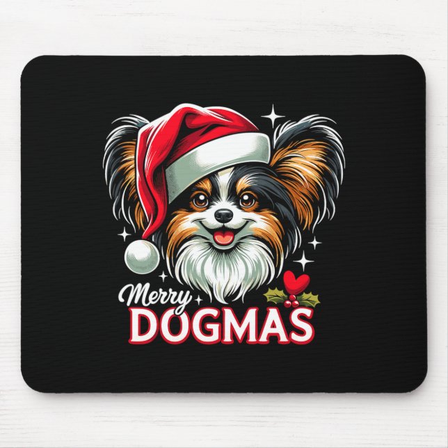 Merry Dogmas Christmas Pallon Dog Santa Hat Xmas C Mouse Pad (Front)