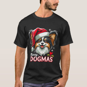 Merry Dogmas Christmas Pallon Dog Santa Hat Xmas C T-Shirt