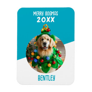Merry Dogmas Custom Dog Photo Christmas Keepsake  Magnet