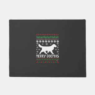 Merry Dogmas Dog Snowflake Ugly Christmas Sweater Doormat