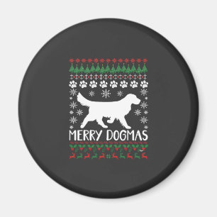 Merry Dogmas Dog Snowflake Ugly Christmas Sweater Magnet