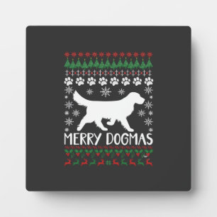 Merry Dogmas Dog Snowflake Ugly Christmas Sweater Plaque