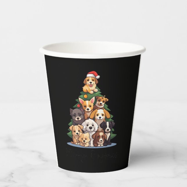 MERRY DOGMAS Oversized T-Shirt Paper Cups (Front)