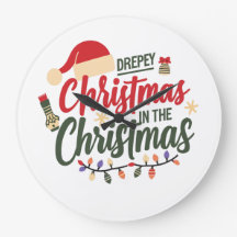 Merry Drepey Christmas Design Clock – Unique Holid