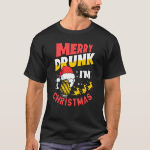 Merry Drunk I M Christmas Funny Santa Claus Beer D T-Shirt