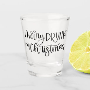 Merry Drunk I'm Christmas   Funny Drinking Humour Shot Glass