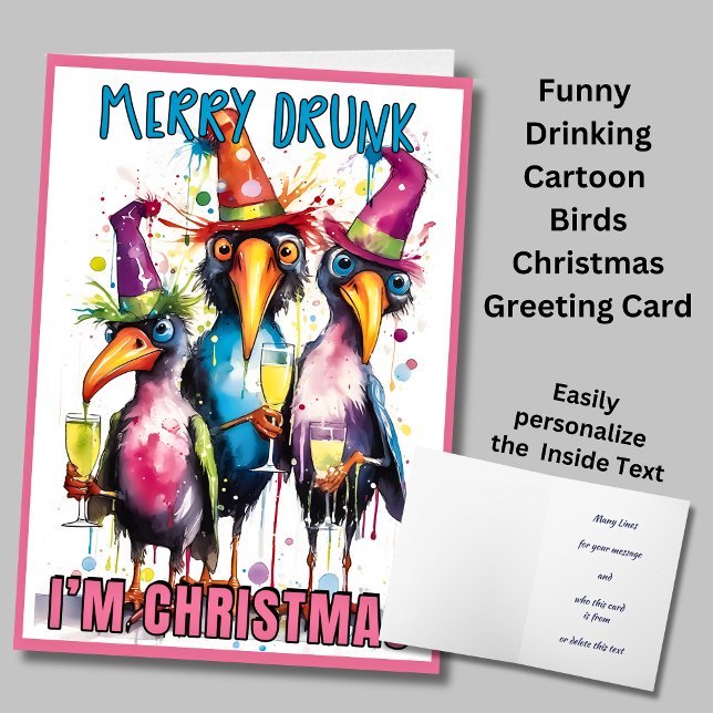 Merry Drunk I'm Christmas, Funny Greeting Card (Creator Uploaded)