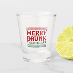 Merry Drunk I'm Christmas Gift Idea For Christmas Shot Glass