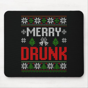 Merry Drunk We're Christmas Matching Ugly Christma Mouse Pad