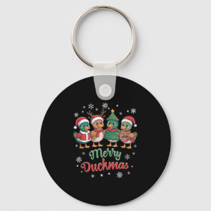 Merry Duckmas – Funny Christmas Ducks Holiday Desi Key Ring