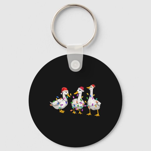 Merry Duckmas Funny Duck Christmas Duck Lover Xmas Key Ring (Front)