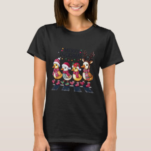 Merry Duckmas Funny Duck Lovers Santa Hat Lights C T-Shirt