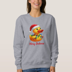 Merry Duckmas, Santa Rubber Duck Christmas Sweatshirt