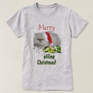 Merry Effing Christmas Cat T-Shirt