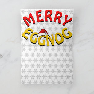 Merry Eggnog Holidays – Christmas Wordplay Joke Holiday Card