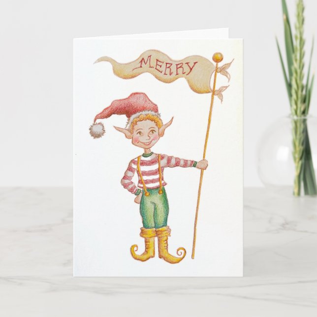 Merry Elf holiday greeting card (Front)