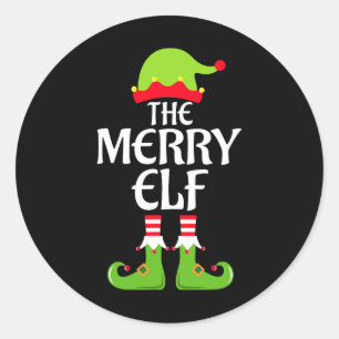 Merry Elf Matching Family Group Christmas Party Xm Classic Round Sticker