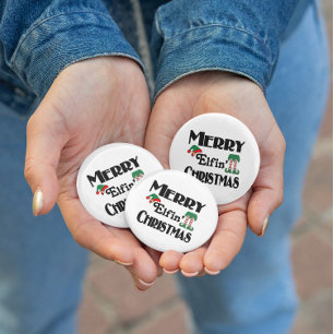 Merry Elfin' Christmas 3 Cm Round Badge