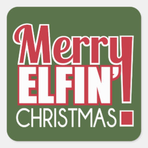 Merry Elfin Christmas Sticker