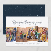 Merry era funny four photo navy blue Christmas