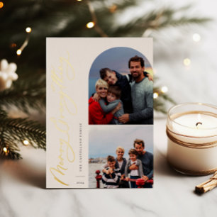 Merry Everything 2 Photo Family Foil Holiday Card